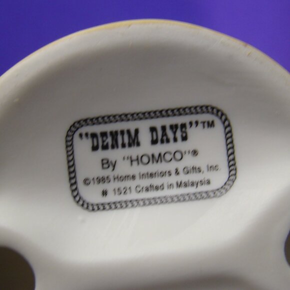 VNTG Set of 2 Denim Days Easter #1521 Home Interiors/Homco Ceramic Figurines EUC - Picture 15 of 16